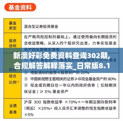 新澳好彩免费资料查询302期|全面释义解释落实